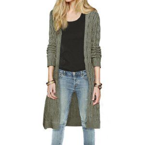 Brand New Women Cable Knit Open Cardigan Sweater Olive- One Size Fits Most